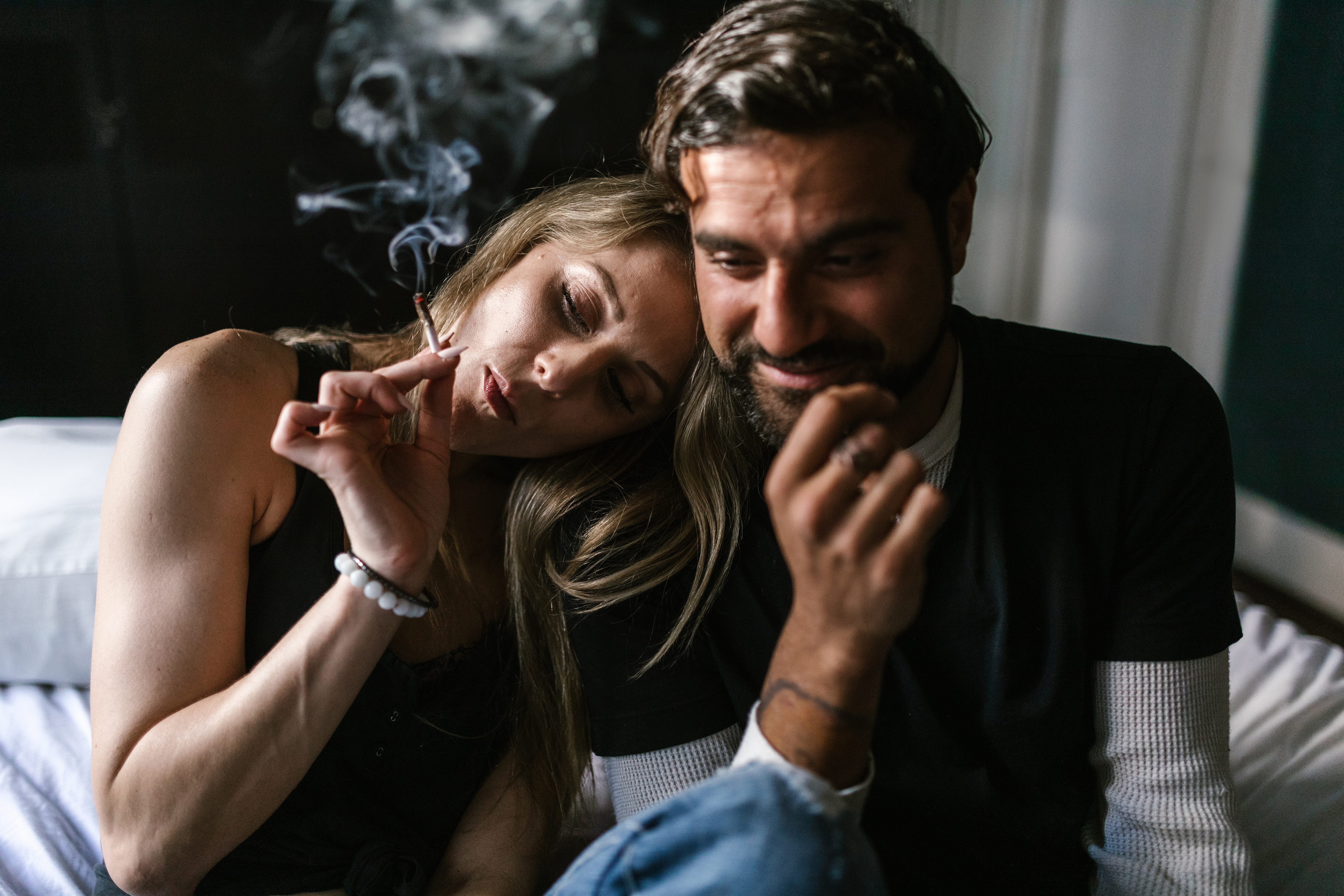 A Couple Smoking Together